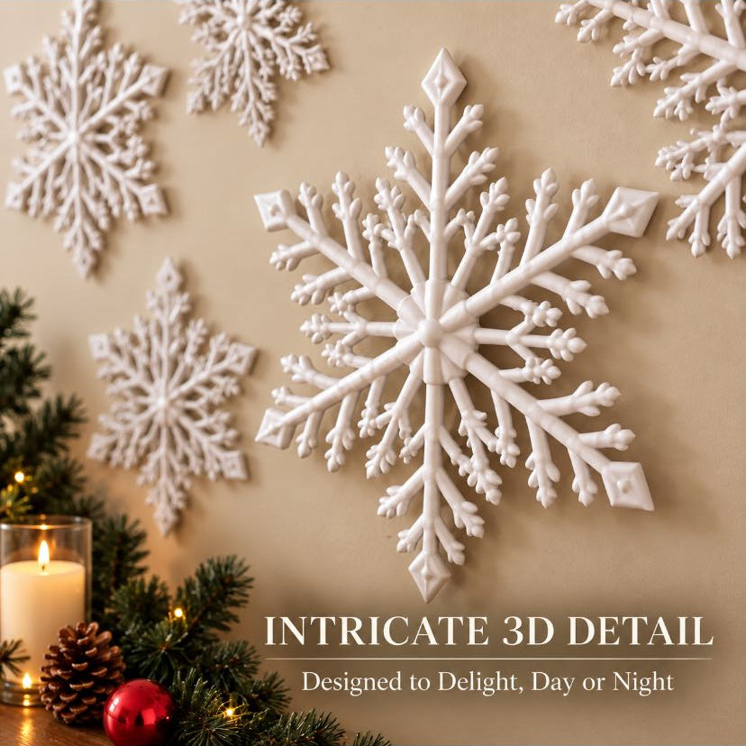 3D LED Snowflake Wall Lights with Remote – Battery Powered Color Changing Christmas Wall Decor