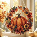 Halloween Diamond Art Suncatcher DIY Kit – Black Cat & Pumpkin Crystal Window Hanging Ornament Craft