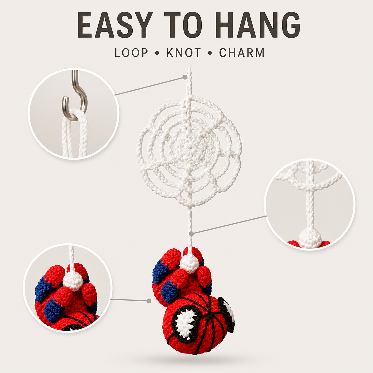 Handmade Crochet Spider Charm – A Playful Touch for Every Journey