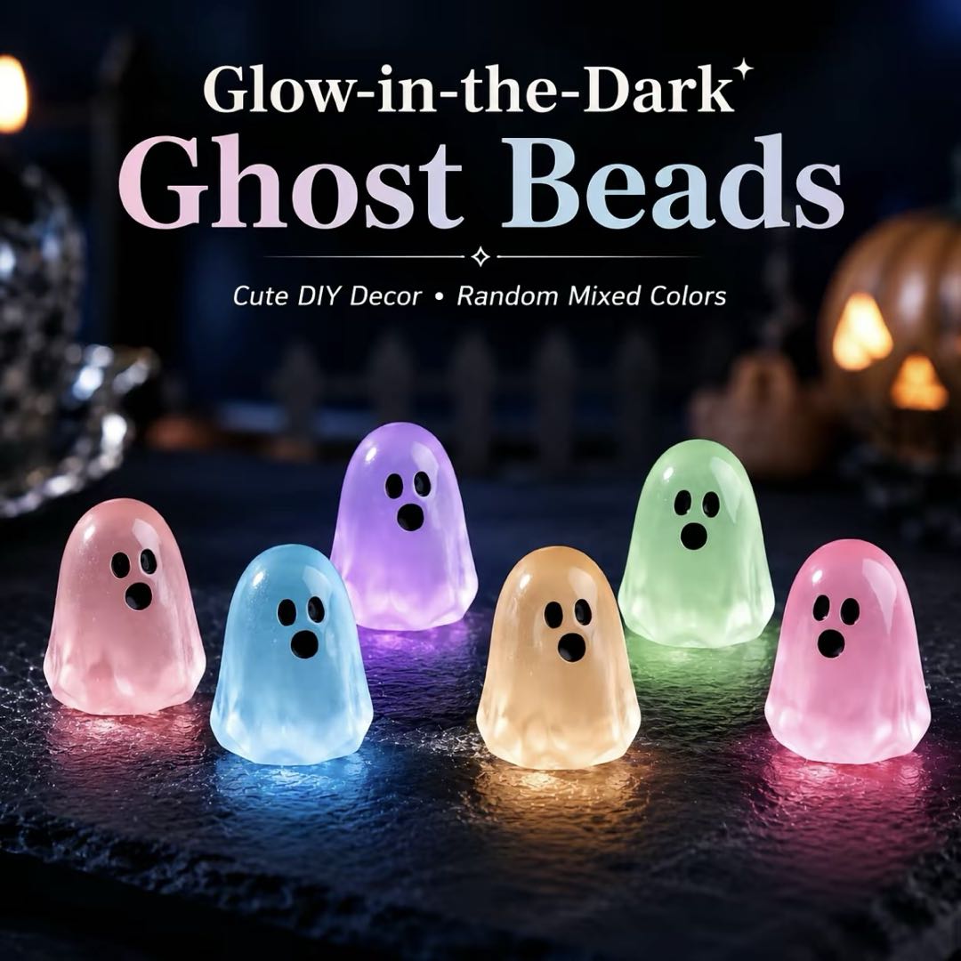 Cute Glow Ghost Miniatures – 20/50PCS Halloween Resin DIY Craft Decor