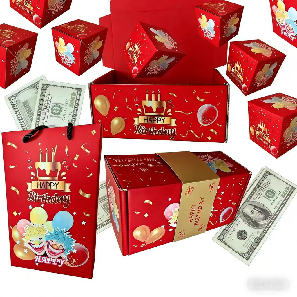 20 Bounces Surprise Explosion Gift Box Set with Flying Butterflies – Pop-Up Birthday Surprise Boxes with Gold Foil Belly Band for Birthday, Christmas & Valentine's Day