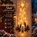 Lighted Bethlehem Star Nativity Wall Decor – Acrylic Flat Christmas Hanging with Warm LED Lights, Battery Powered Holiday Decoration