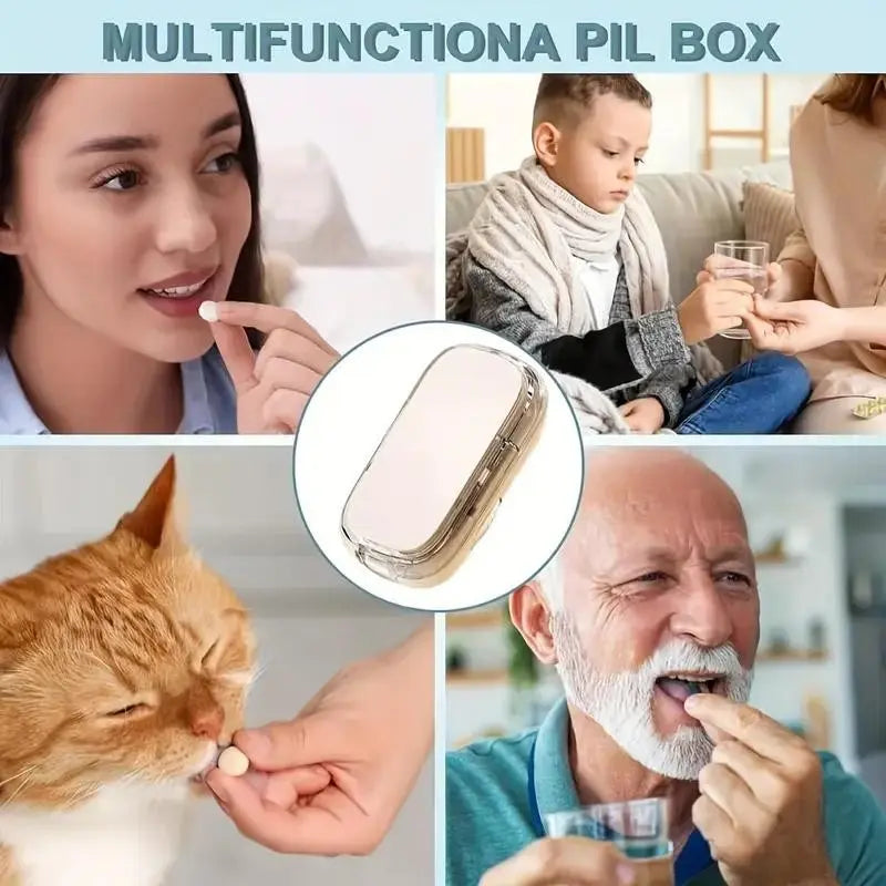 3-in-1 Pill Splitter & Dispenser – 1/2, 1/3 & 1/4 Tablet Cutter