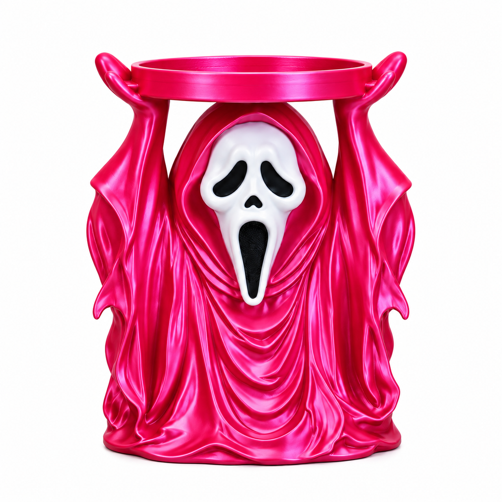 Spooky Ghost Candle Holder – Halloween Scream Tabletop Candle Stand