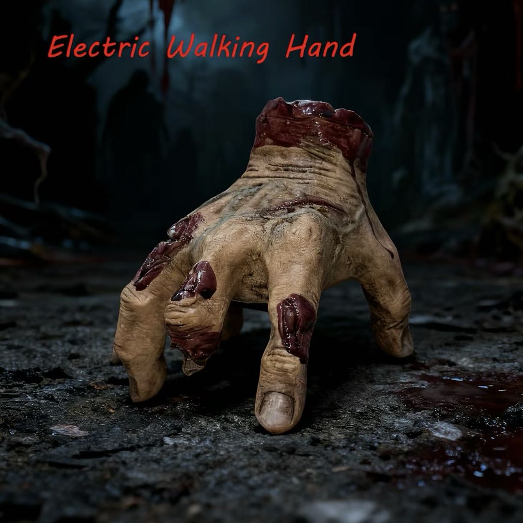 Electric Walking Zombie Hand – Halloween Motion Activated Crawling Hand Prank Toy with Sound, Realistic Latex Horror Decoration