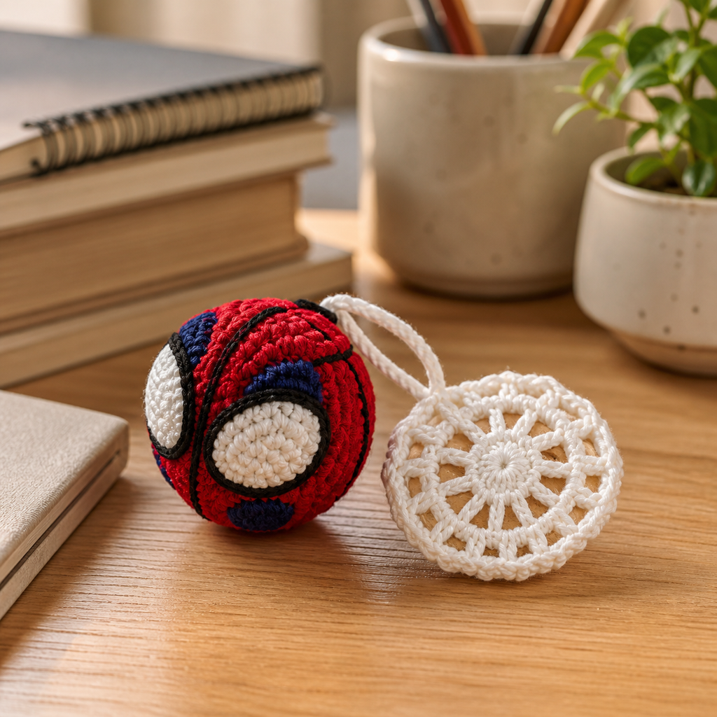 Handmade Crochet Spider Charm – A Playful Touch for Every Journey