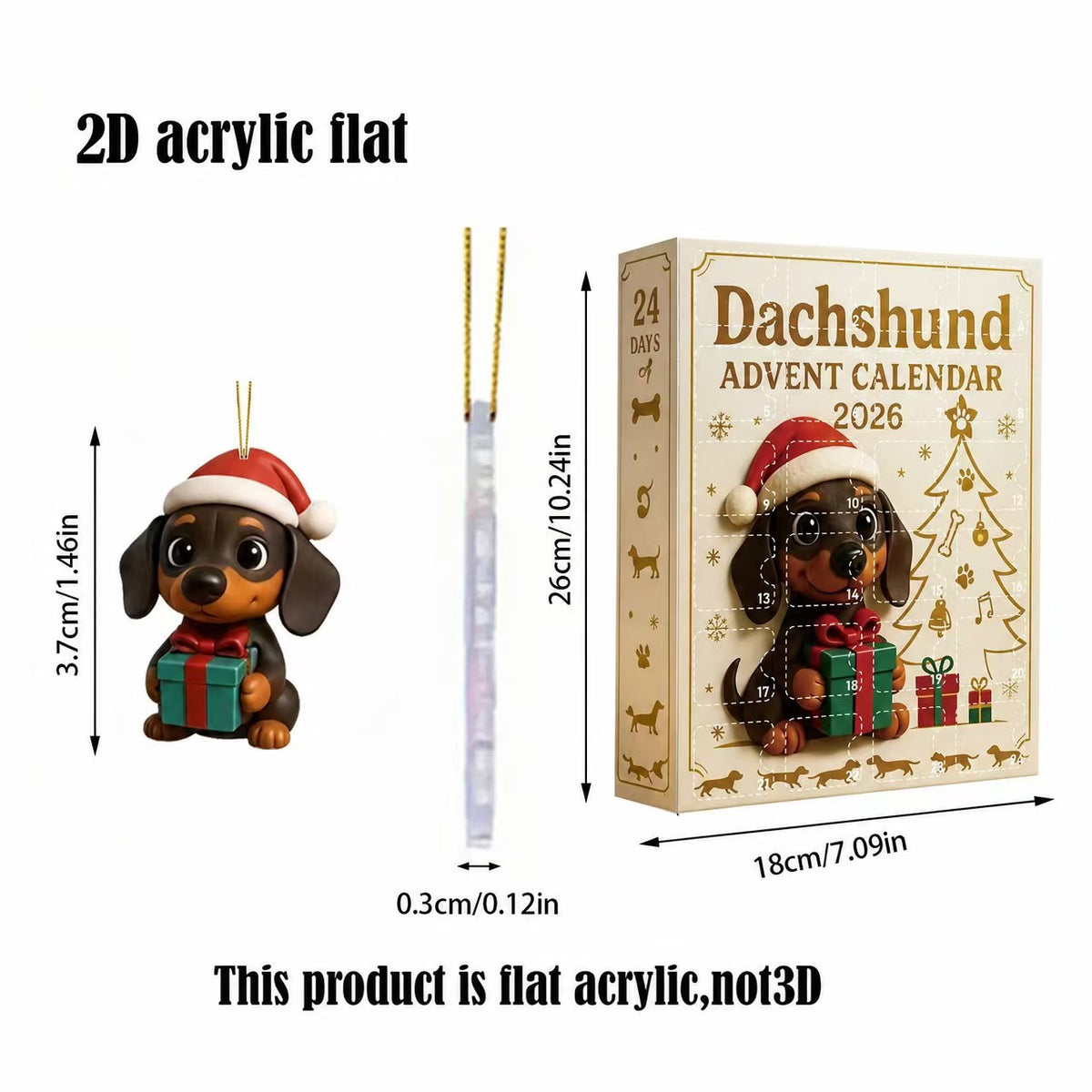 24-Day Christmas Pet Ornament Advent Calendar – Cat & Dachshund