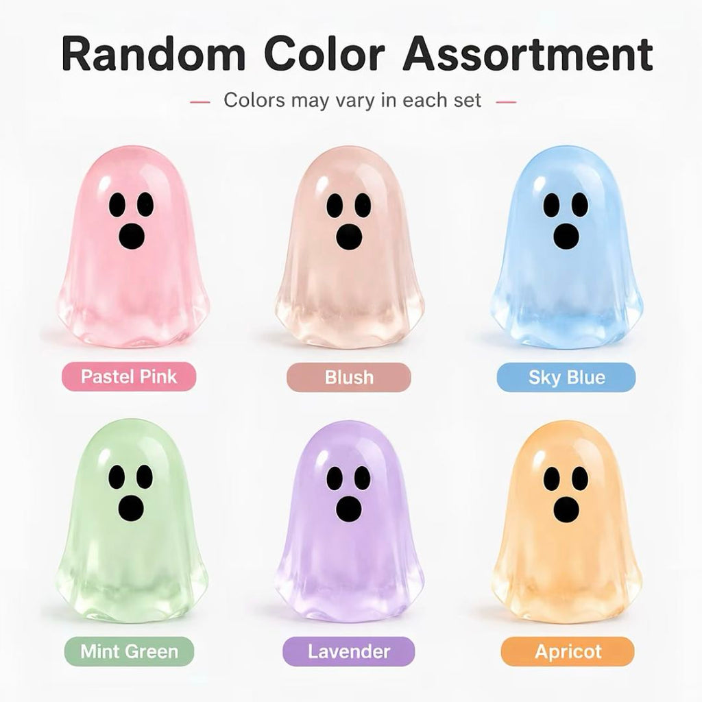 Cute Glow Ghost Miniatures – 20/50PCS Halloween Resin DIY Craft Decor