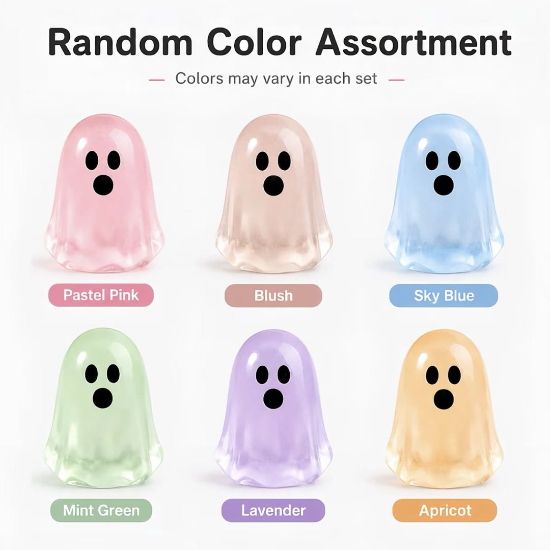 Cute Glow Ghost Miniatures – 20/50PCS Halloween Resin DIY Craft Decor