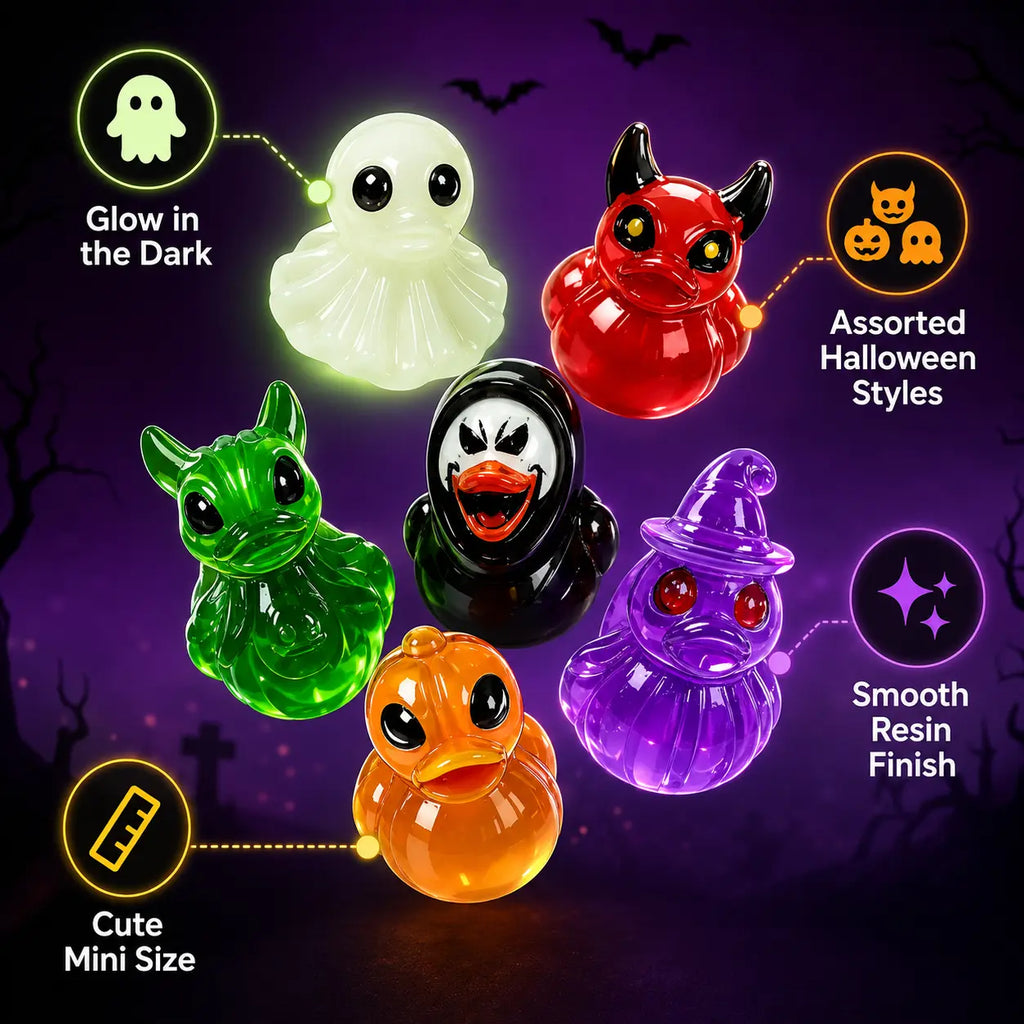 30-Piece Glow-in-the-Dark Halloween Duck Figurine Set