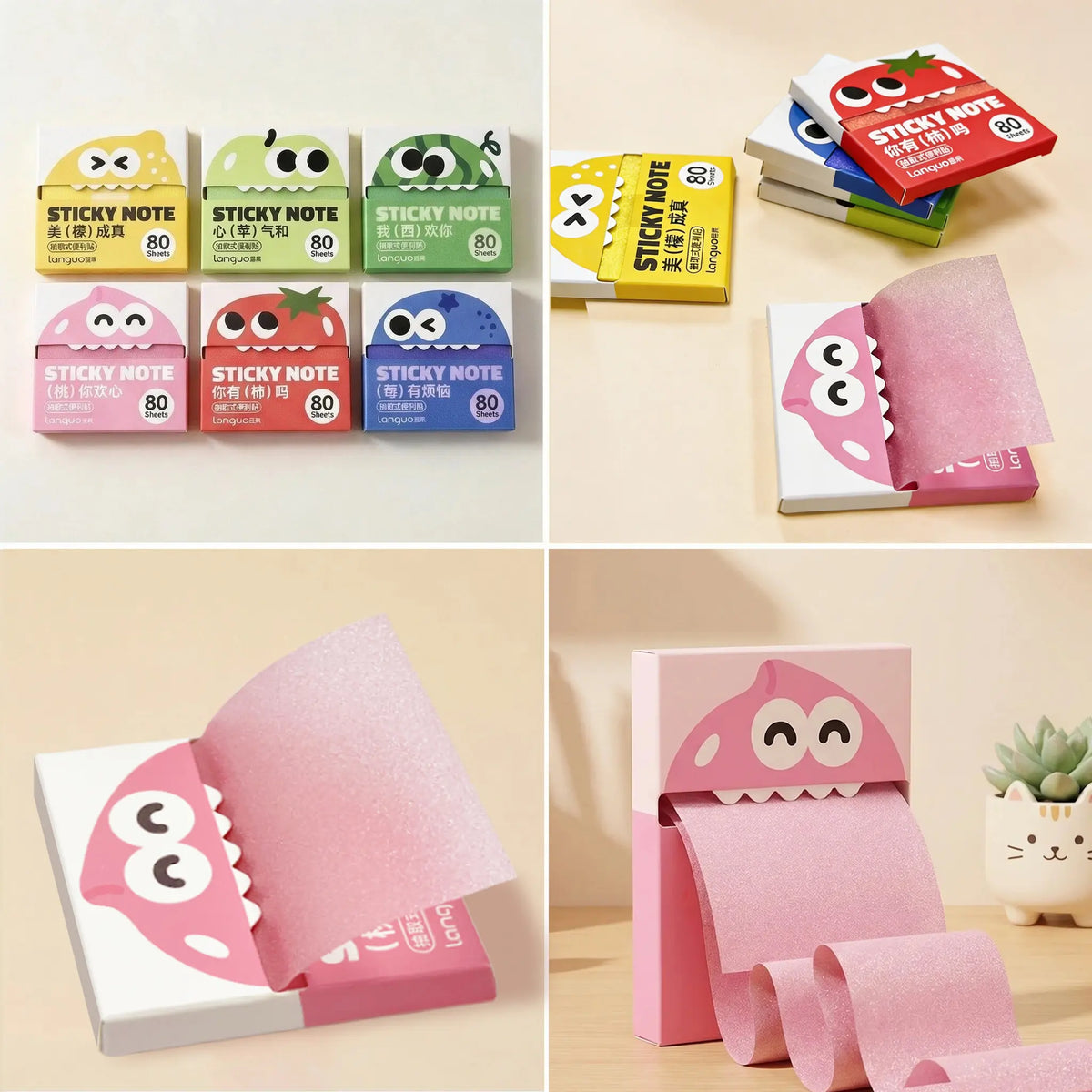 Transparent Glitter Sticky Notes with Pull-Out Dispenser – See-Through PET Memo Tabs for Books, Journals & Planners
