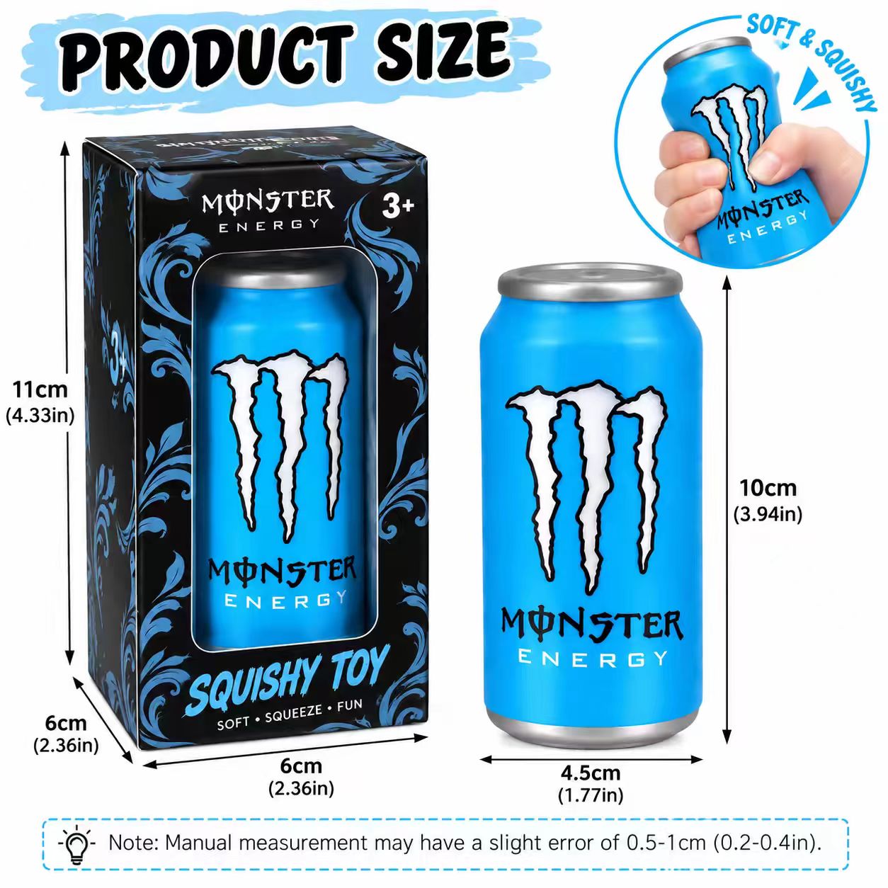 Energy Drink Can Squishy Toy – Soft TPR Squeeze Stress Relief Toy
