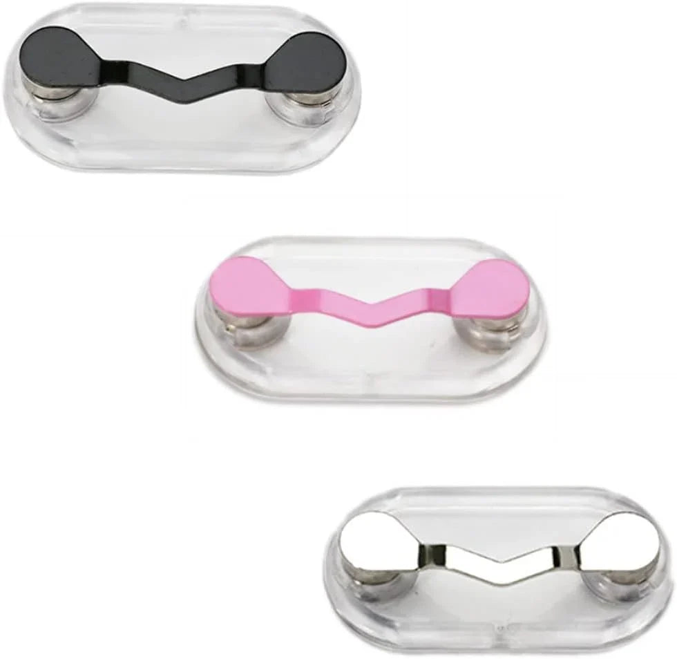 3-Pack Magnetic Eyeglass Holder Clips for Glasses, Sunglasses, ID Badges & Earphones, Black/Silver/Pink – 1 of Each