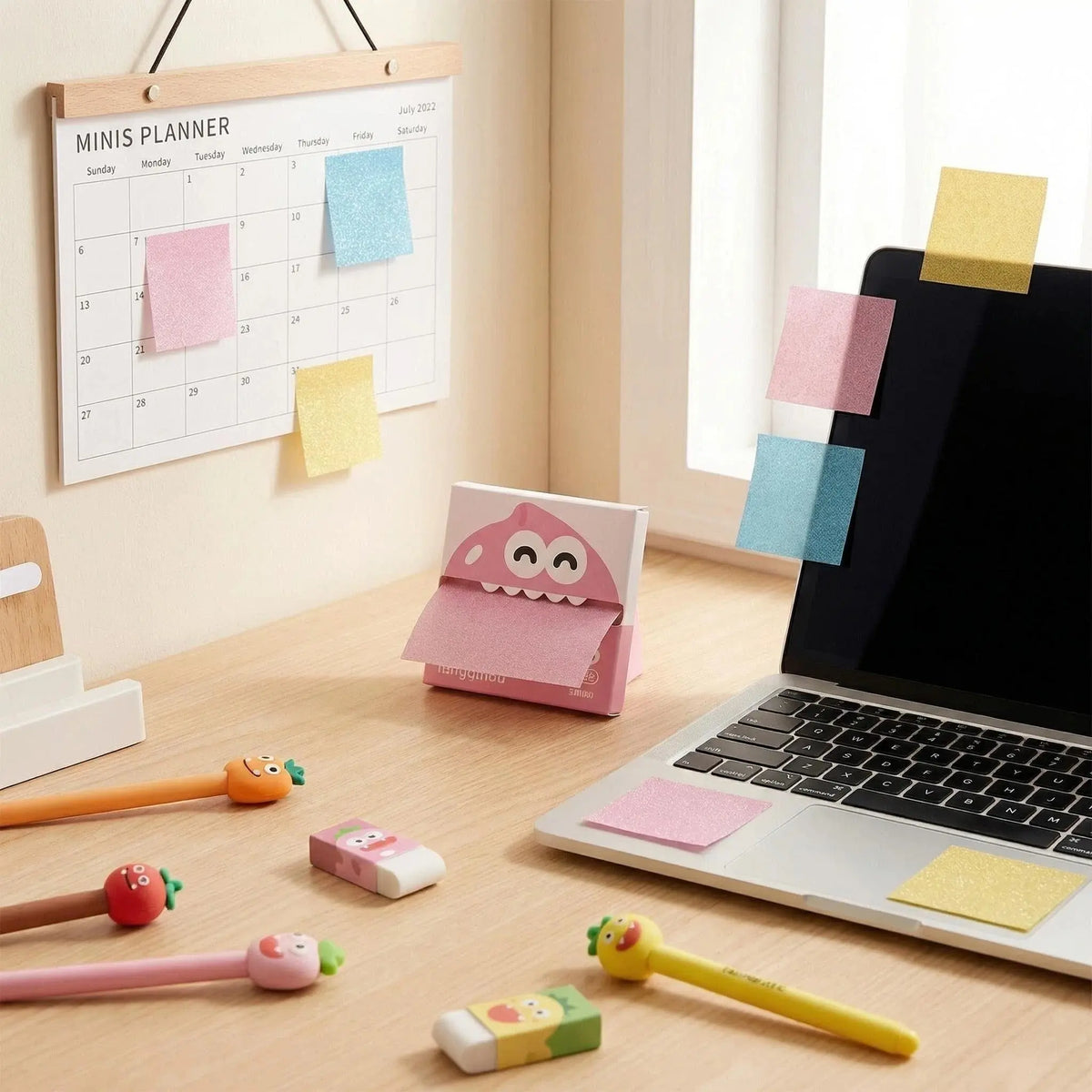 Transparent Glitter Sticky Notes with Pull-Out Dispenser – See-Through PET Memo Tabs for Books, Journals & Planners