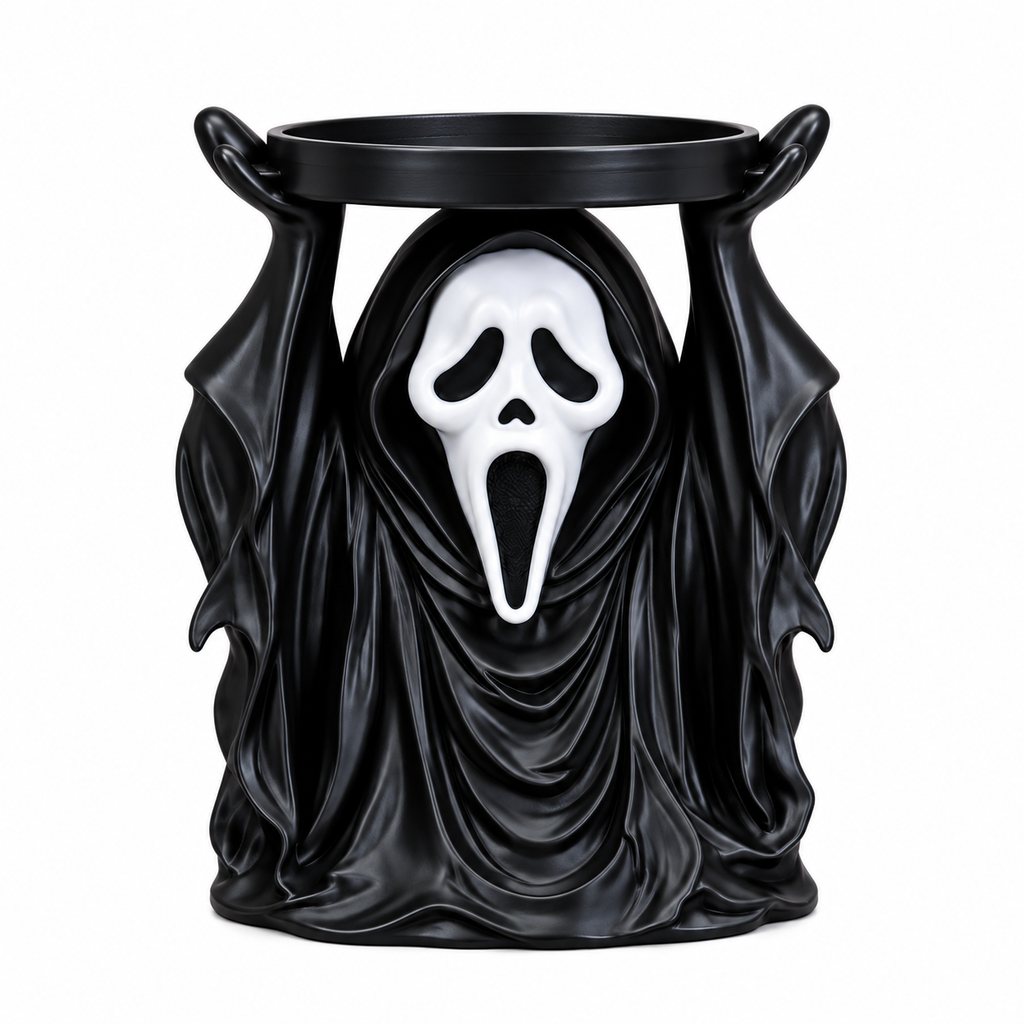 Spooky Ghost Candle Holder – Halloween Scream Tabletop Candle Stand