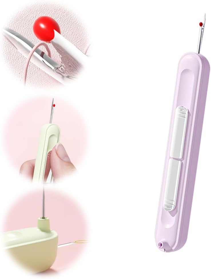2 in 1 Needle Threader Seam Ripper, Stretchable Seam Rippers for Sewing, Thread Remover Tool for Hand Sewing, Knitting, Cross Stitch, Embroidery and Thread Removal