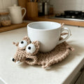 Cute Handmade Crochet Animal Coaster – Fun Yarn Drink Mat for Coffee Cups & Glasses