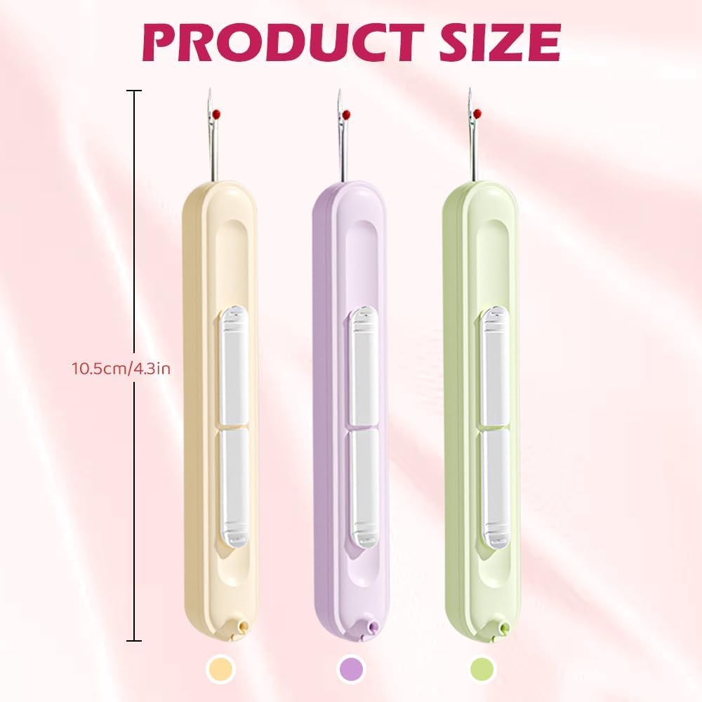 2 in 1 Needle Threader Seam Ripper, Stretchable Seam Rippers for Sewing, Thread Remover Tool for Hand Sewing, Knitting, Cross Stitch, Embroidery and Thread Removal