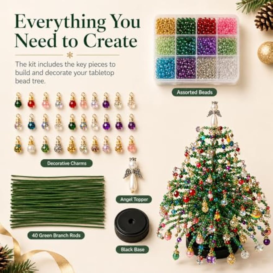 Create Your Own Christmas Magic | DIY Beaded Christmas Tree Craft Kit 🎄✨