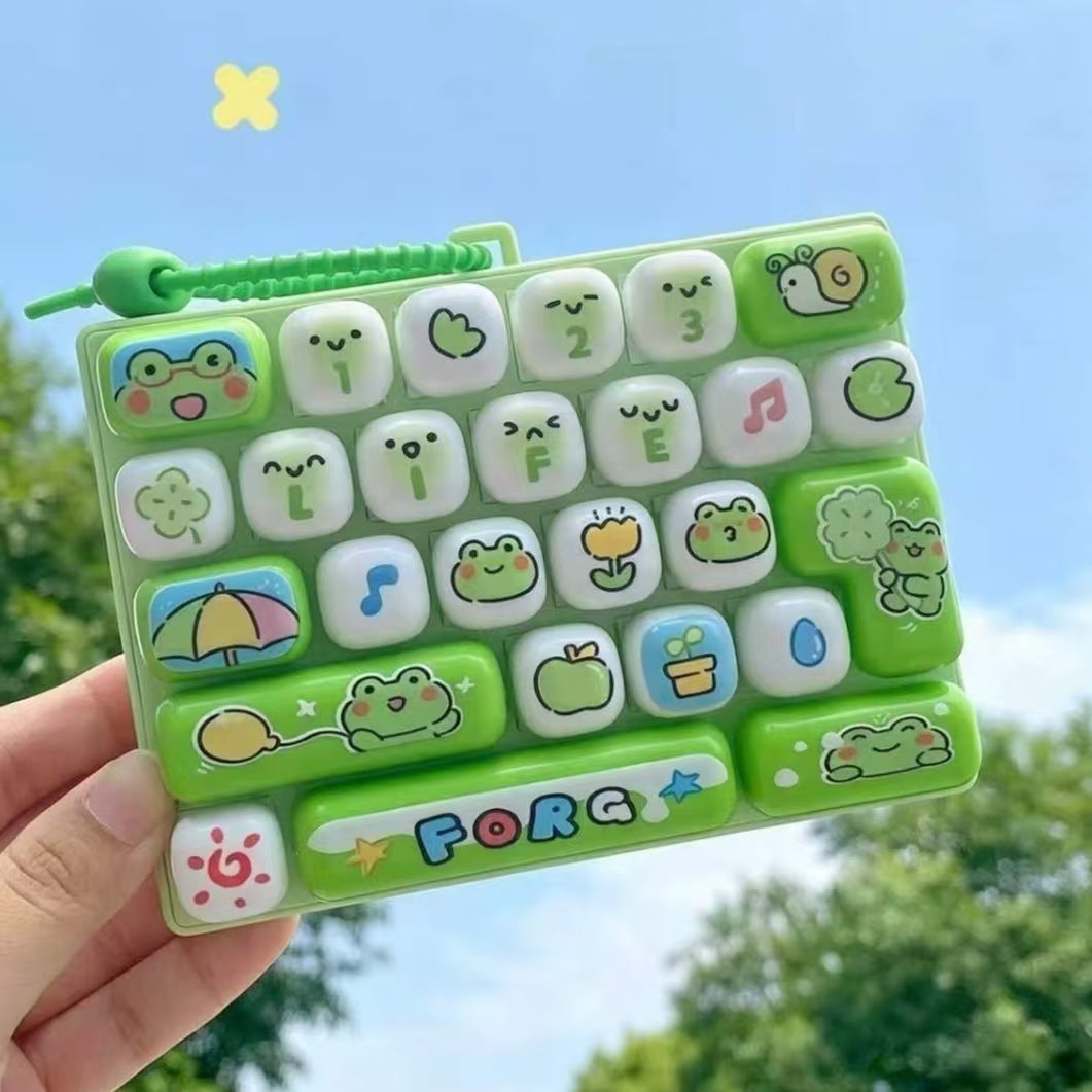 26 Keycap Clicker -Cute Mini Keyboard Fidget Keychain – Clickable Stress Relief Bag Charm with 4 Styles