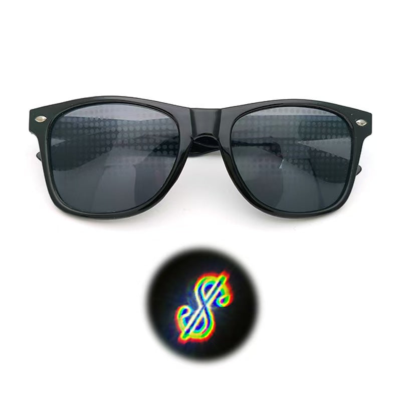 Creative Diffraction Effect Glasses – Fun Party Prism Glasses with 10 Light Effect Styles for Festivals, Concerts, Christmas & Halloween