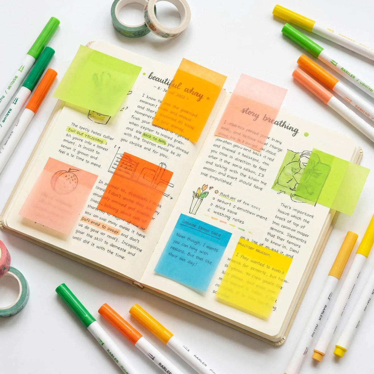 Transparent Glitter Sticky Notes with Pull-Out Dispenser – See-Through PET Memo Tabs for Books, Journals & Planners