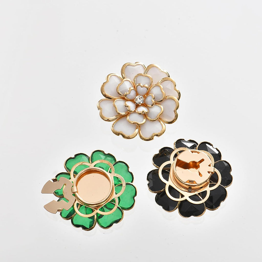 Decorative Flower Cufflinks Clip Rhinestone Men Women Casual Clothing Decoration Cuffs