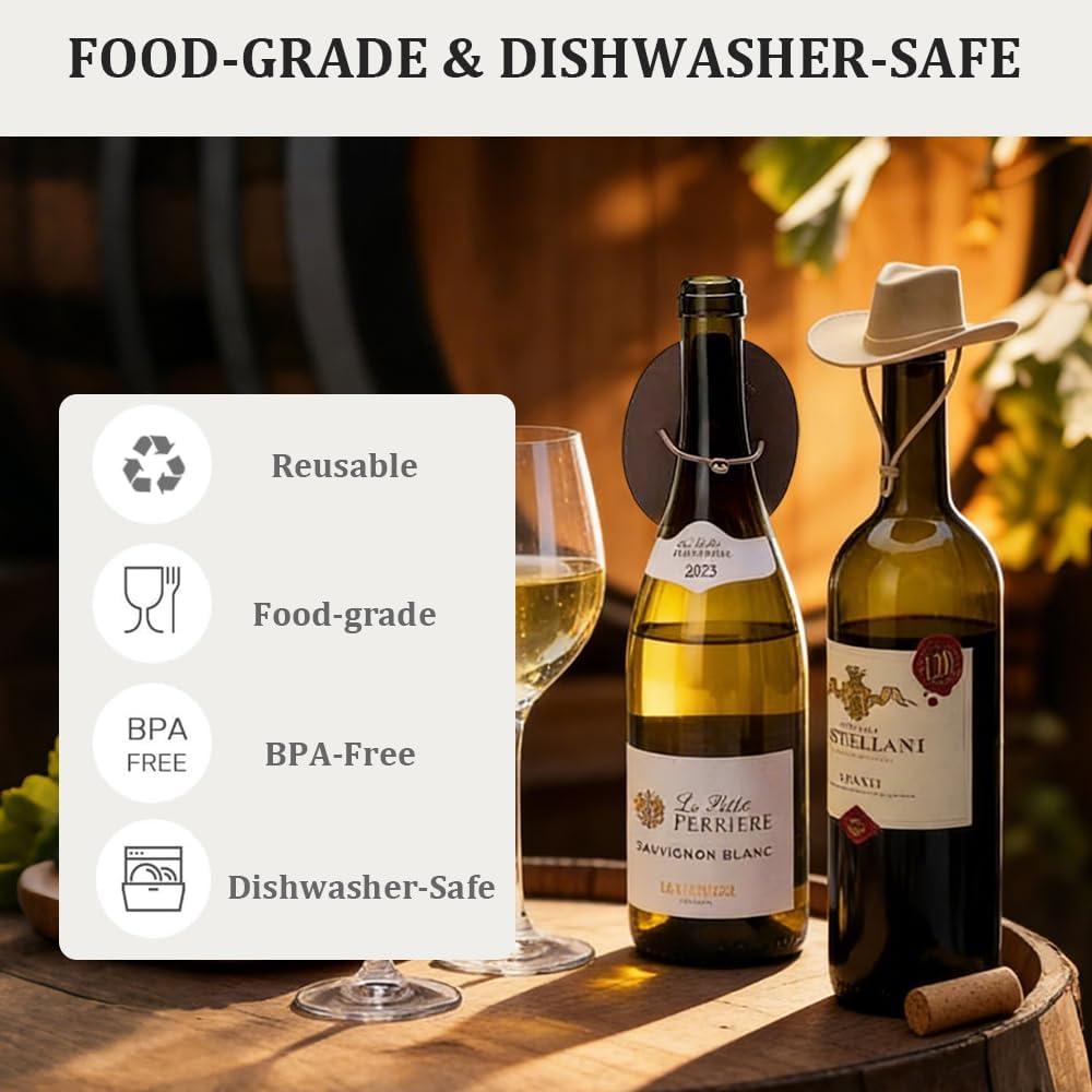 Cowboy Hat Silicone Wine Bottle Stopper – Reusable Leakproof Wine Bottle Seal (1PC / 2PCS)