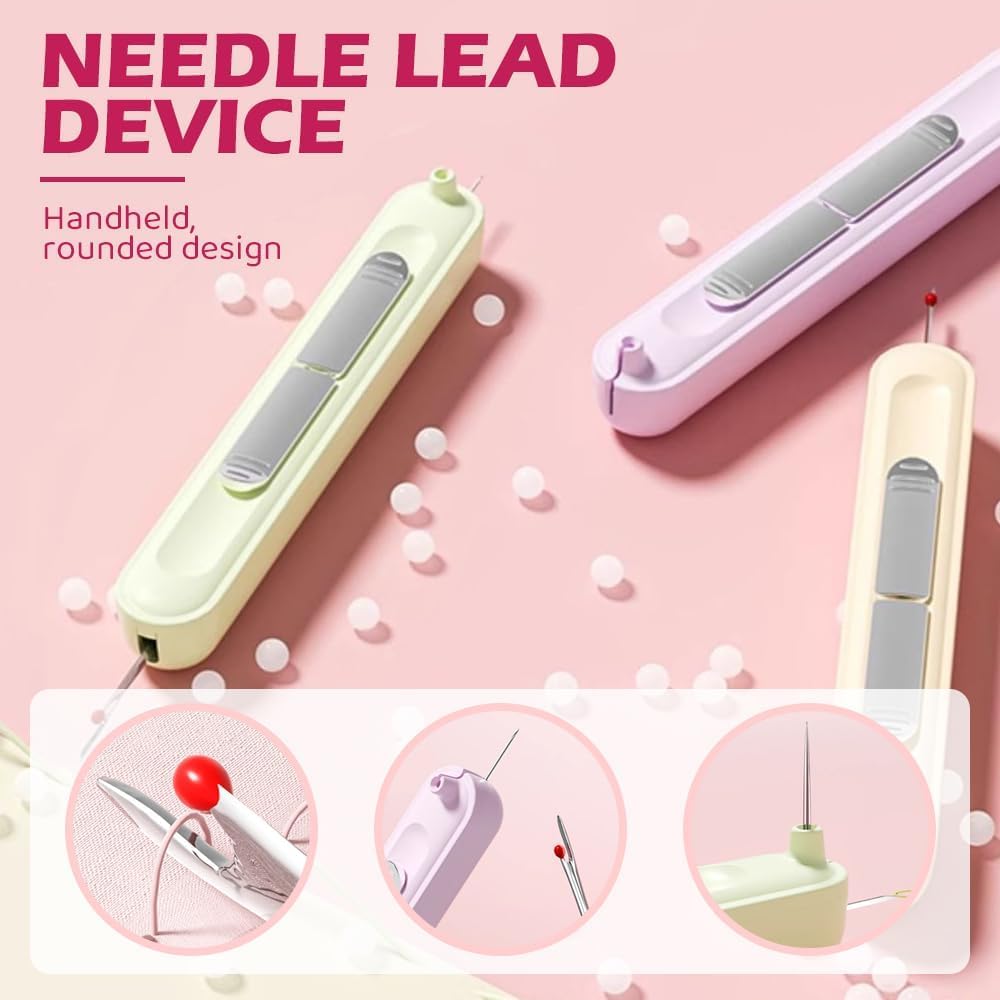 2 in 1 Needle Threader Seam Ripper, Stretchable Seam Rippers for Sewing, Thread Remover Tool for Hand Sewing, Knitting, Cross Stitch, Embroidery and Thread Removal