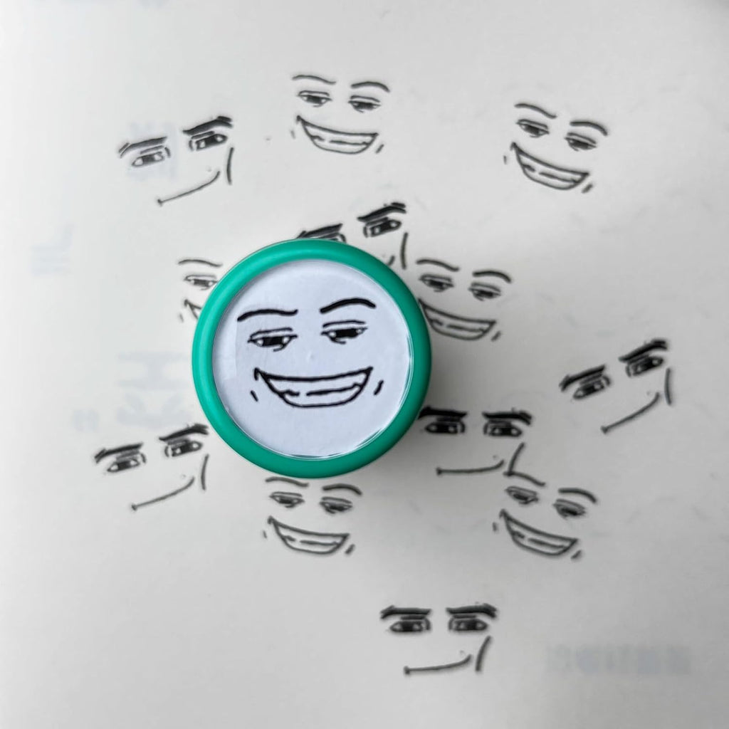 Funny Face Press Stamp – Hilarious Meme Expression Stamp for Notes, Journaling & Everyday Fun