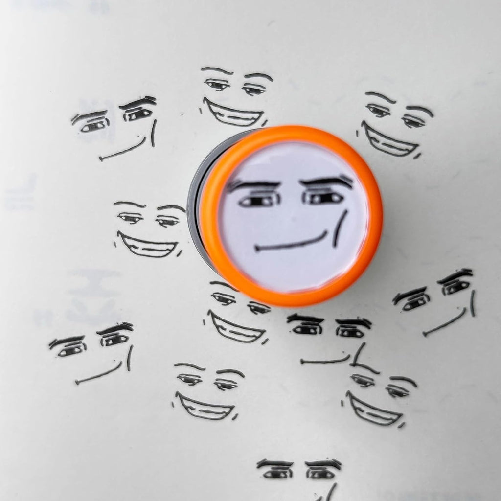 Funny Face Press Stamp – Hilarious Meme Expression Stamp for Notes, Journaling & Everyday Fun