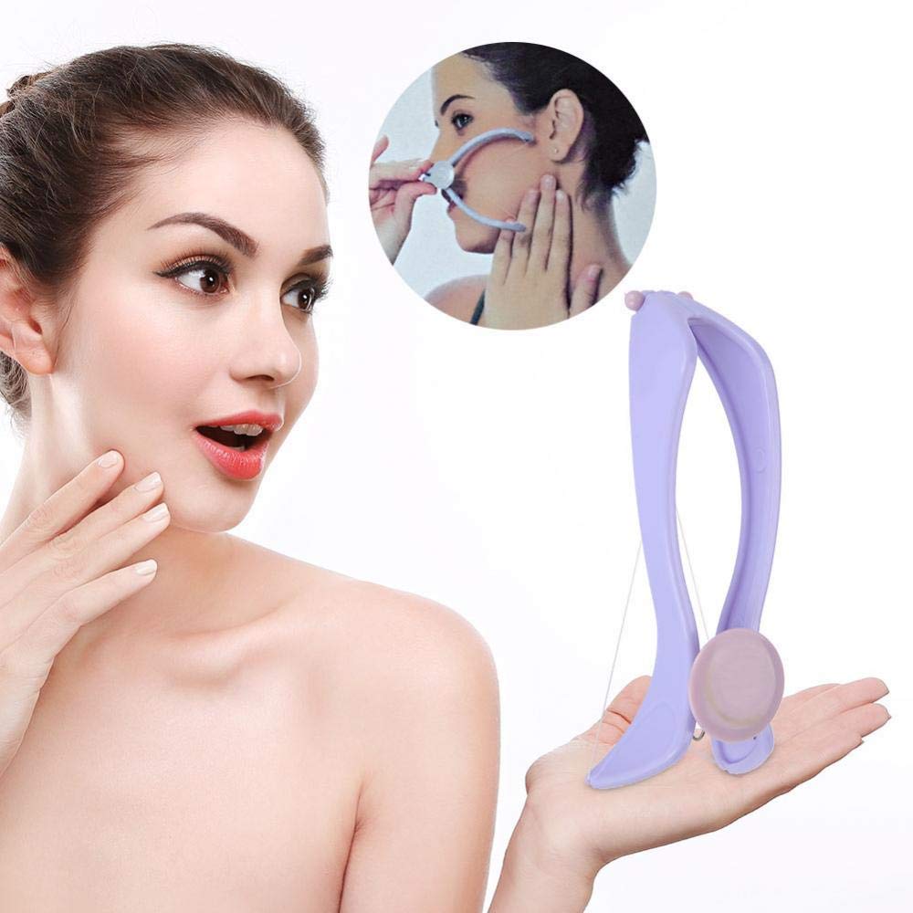 Spring Thread Facial Hair Remover Tool – Portable Face Hair Removal for Upper Lip, Chin & Peach Fuzz