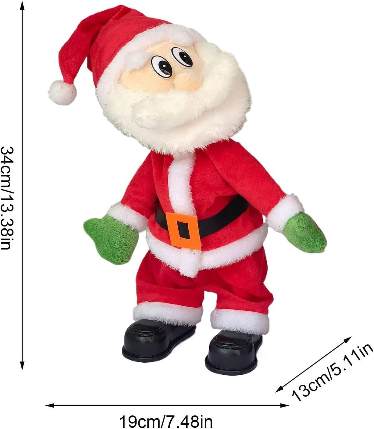 Animated Dancing Santa Plush Toy – Singing & Hip-Swinging Christmas Decoration, Funny Musical Santa for Holiday Parties & Home Decor