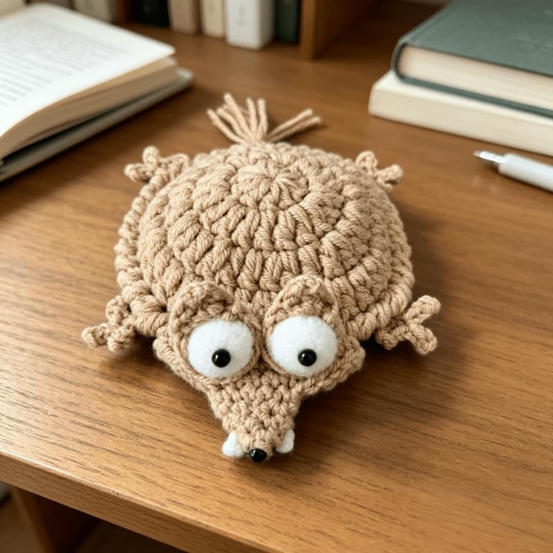 Cute Handmade Crochet Animal Coaster – Fun Yarn Drink Mat for Coffee Cups & Glasses