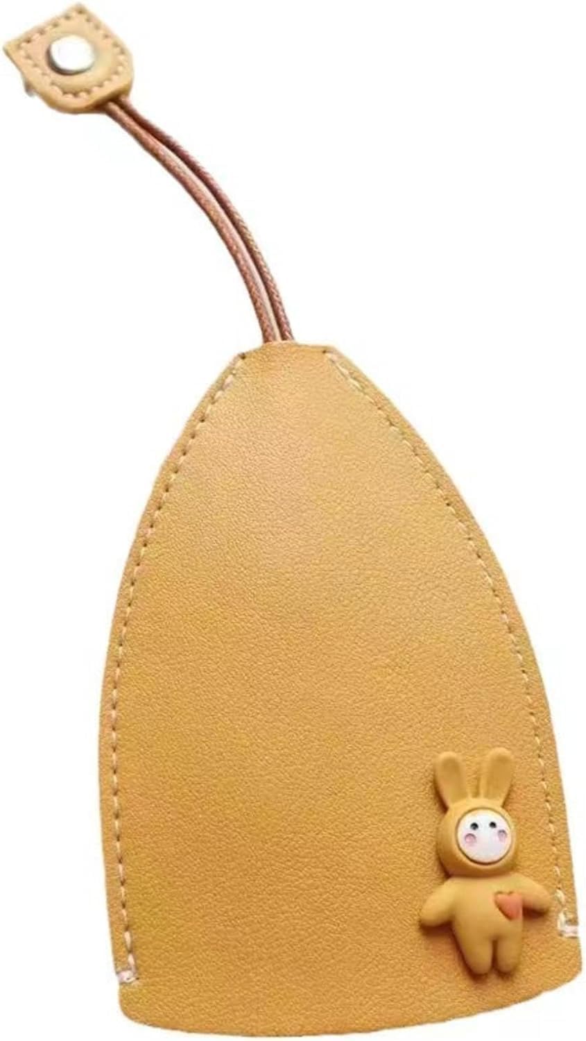 Retractable Leather Key Holder Pouch for Women – Pull-Out Car Key Organizer Case with Keychain, Compact House Key Wallet