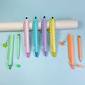 5-in-1 Multifunction Pastel Pen – Gel Pen, Highlighter, Stylus, Ruler & Phone Stand | Cute Macaron School & Office Pen