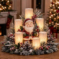 3D LED Christmas Tabletop Centerpiece – Battery Powered Holiday Candle Decoration with Festive Figurine