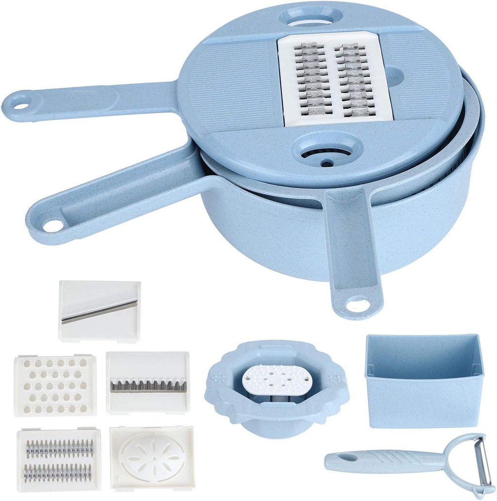 12-in-1 Manual Vegetable Chopper & Dicer Set – Multi-Function Food Cutter with Grater for Carrots, Potatoes & More