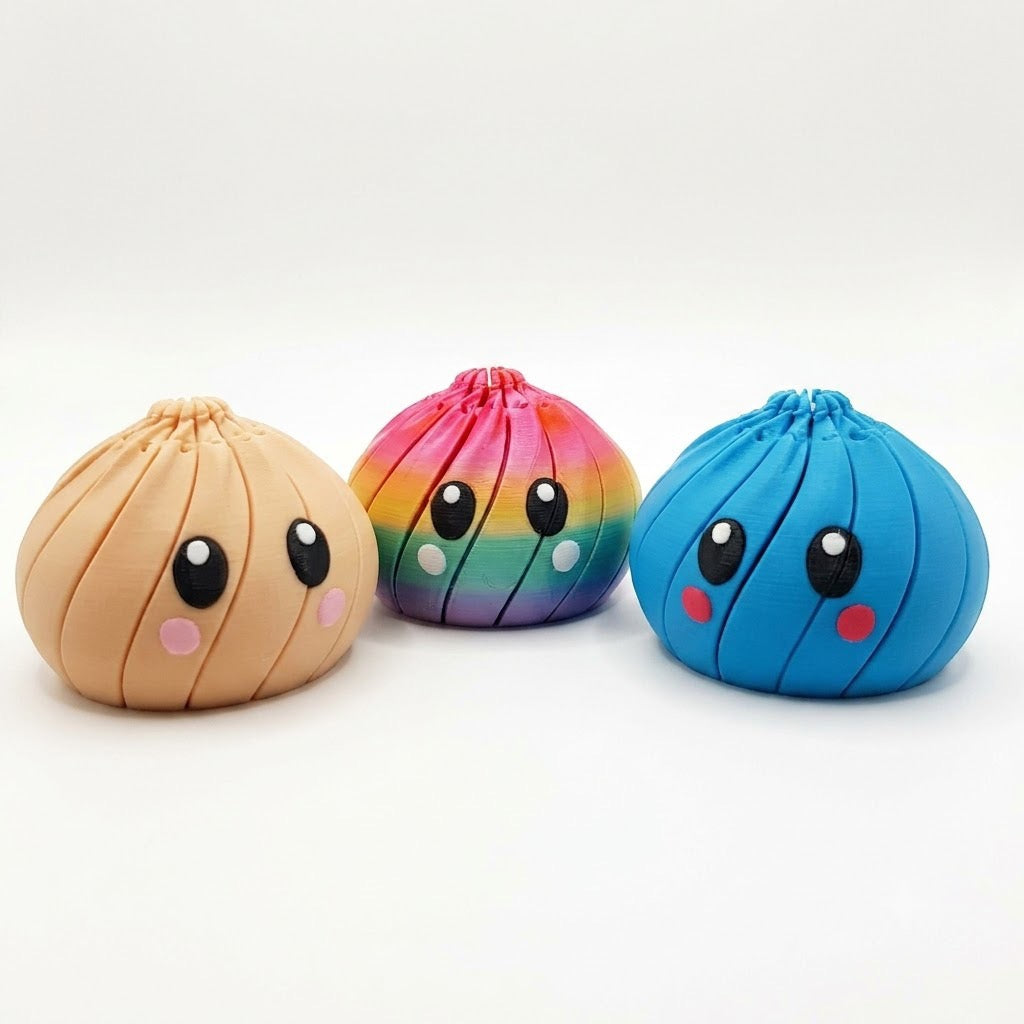 Giant Glitter Dumpling Squishy Toy with Steamer Box, Jumbo Sensory Fidget Stress Relief Gift