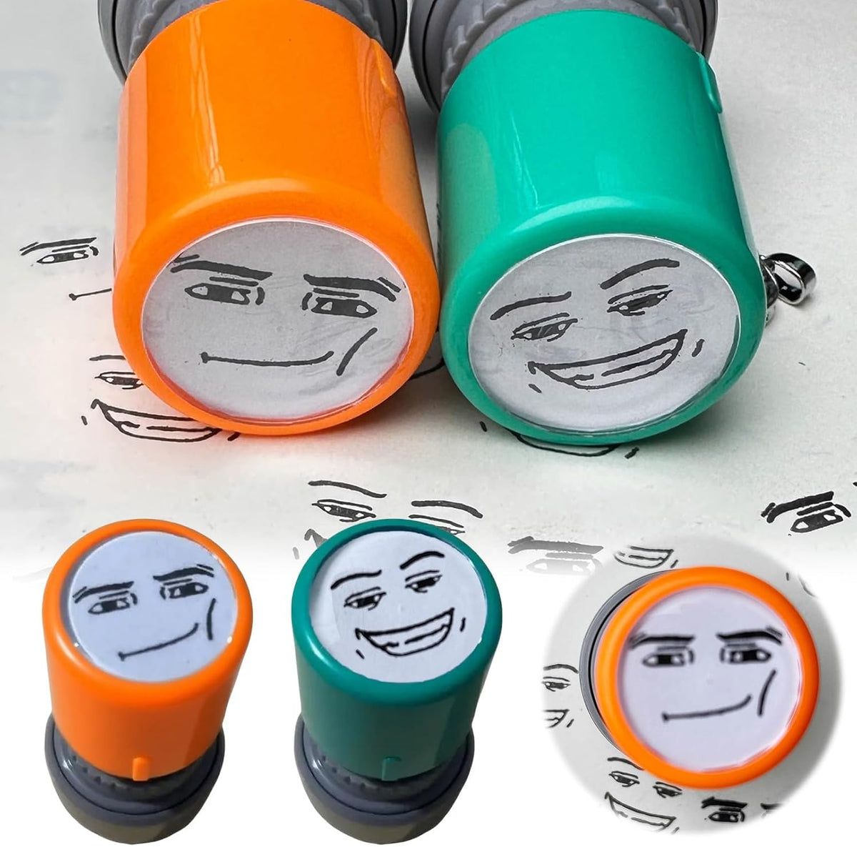 Funny Face Press Stamp – Hilarious Meme Expression Stamp for Notes, Journaling & Everyday Fun