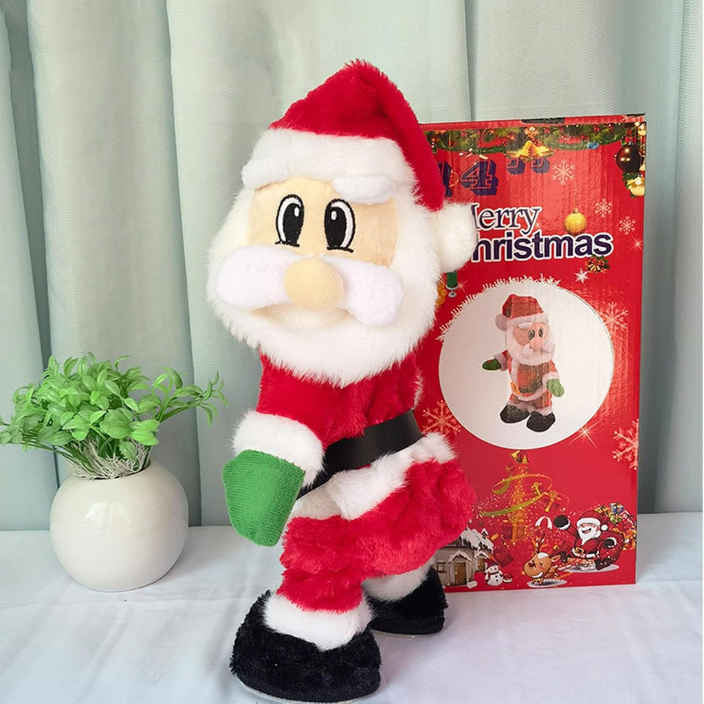 Animated Dancing Santa Plush Toy – Singing & Hip-Swinging Christmas Decoration, Funny Musical Santa for Holiday Parties & Home Decor