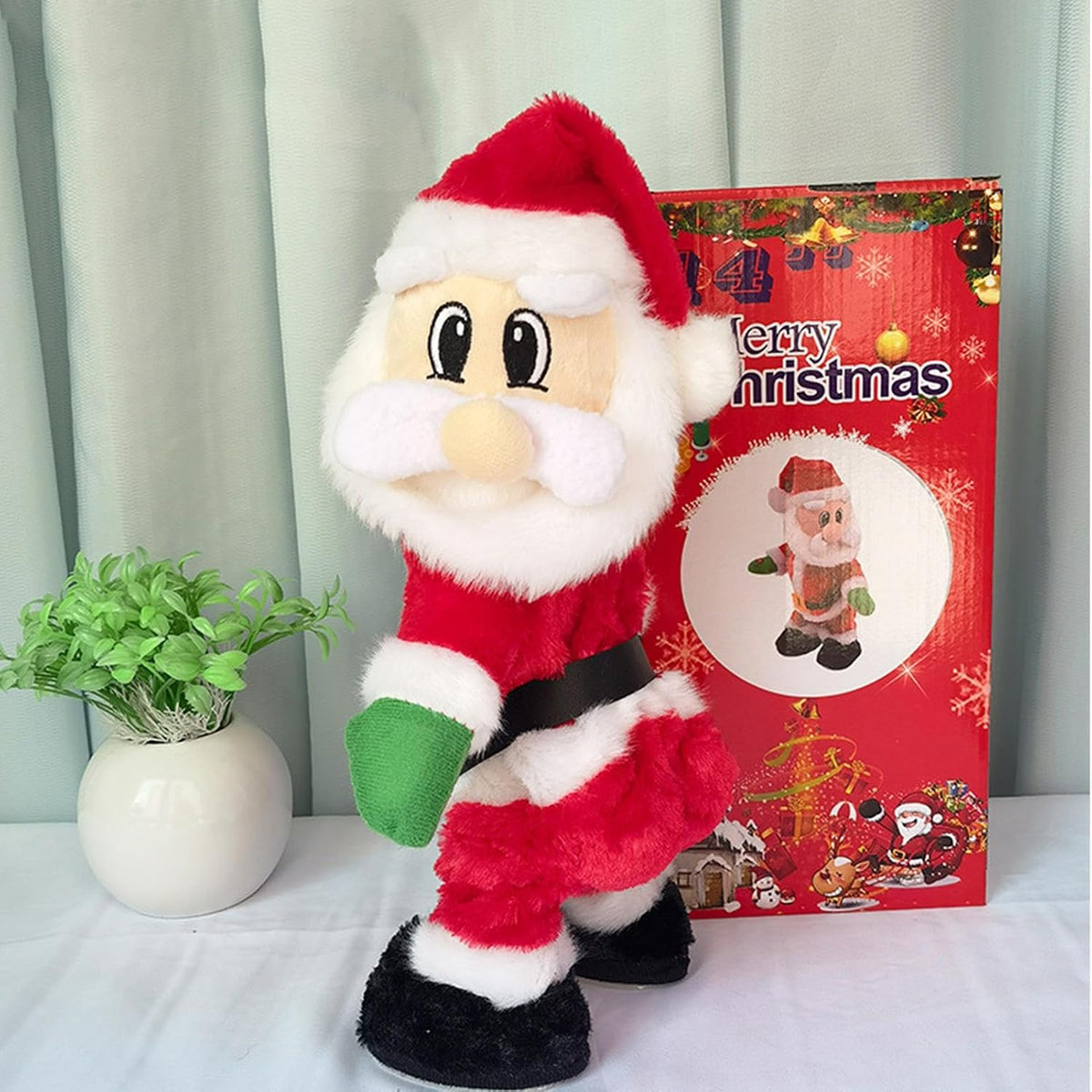 Animated Dancing Santa Plush Toy – Singing & Hip-Swinging Christmas Decoration, Funny Musical Santa for Holiday Parties & Home Decor