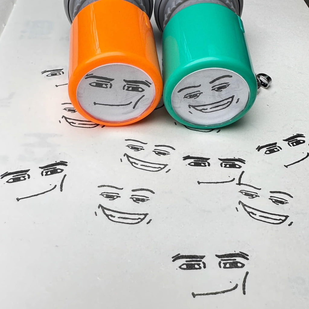 Funny Face Press Stamp – Hilarious Meme Expression Stamp for Notes, Journaling & Everyday Fun