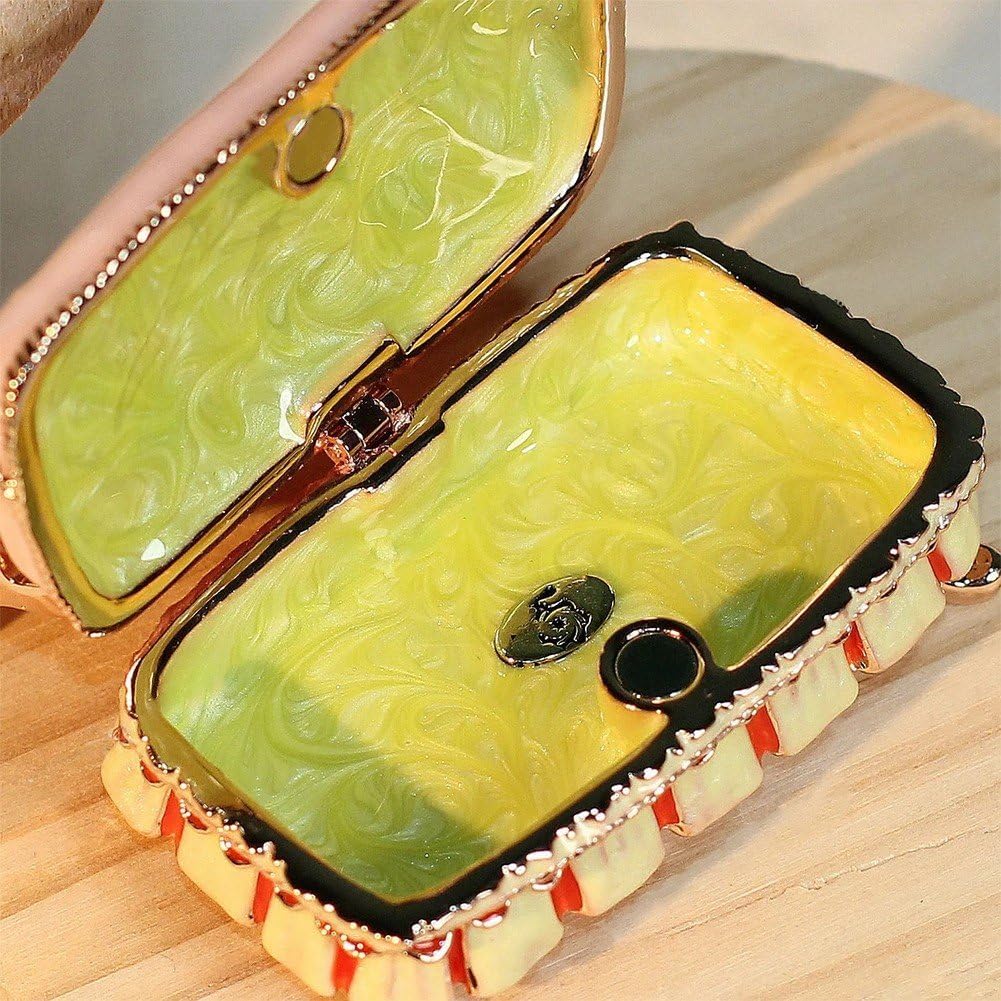 Vintage Mini Furniture Jewelry Box – Hand-Painted Enamel Metal Trinket Box