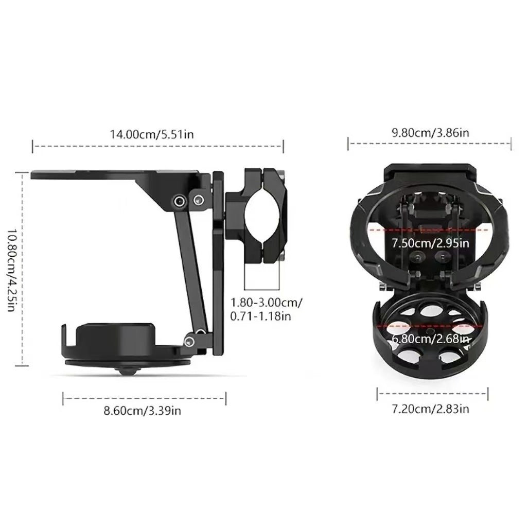 Foldable Motorcycle Cup Holder – Drill-Free Handlebar Drink Holder for Water Bottles, Coffee Cups & Beverage Cans
