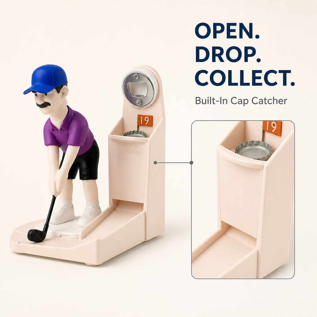 Golf Figurine Bottle Opener – Fun Bar Décor & Golfer Gift