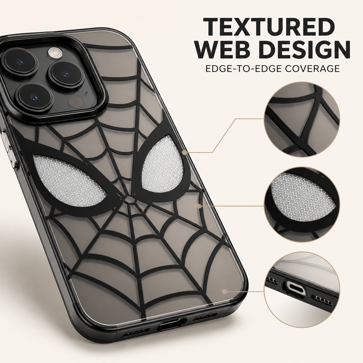 Spider Web Phone Case – Bold Comic-Inspired Protective Cover