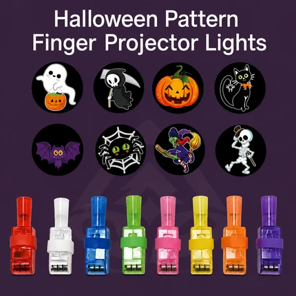 Halloween LED Finger Lights for Kids – 6/9/12 Set Flashing Finger Beam Lights for Trick or Treat, Party Favors & Classroom Rewards