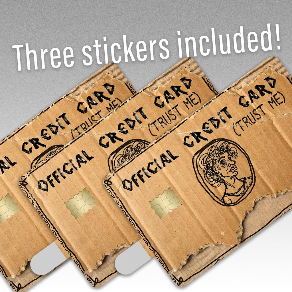 10 Pack Funny Credit Card Skins, Weird Cardboard “Trust Me” Design, Novelty Debit & Credit Card Sticker Covers