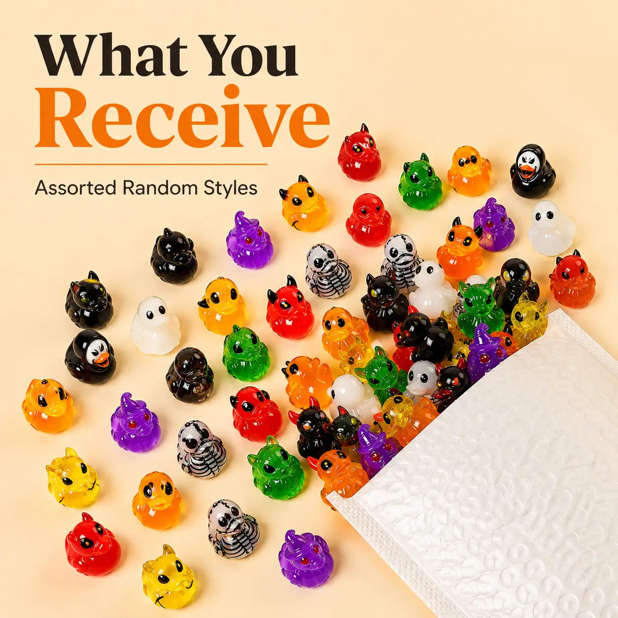 30-Piece Glow-in-the-Dark Halloween Duck Figurine Set